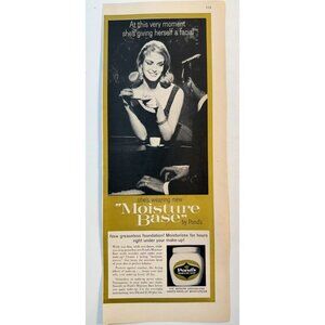 Vintage 1960 Pond's Moisture Base Foundation Beauty Advertisement Print Ad